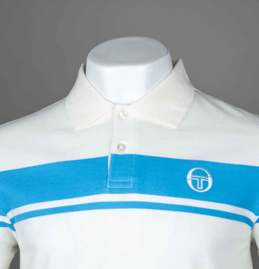 Sergio Tacchini Young Line Polo Shirt Gardenia/Azure Blue