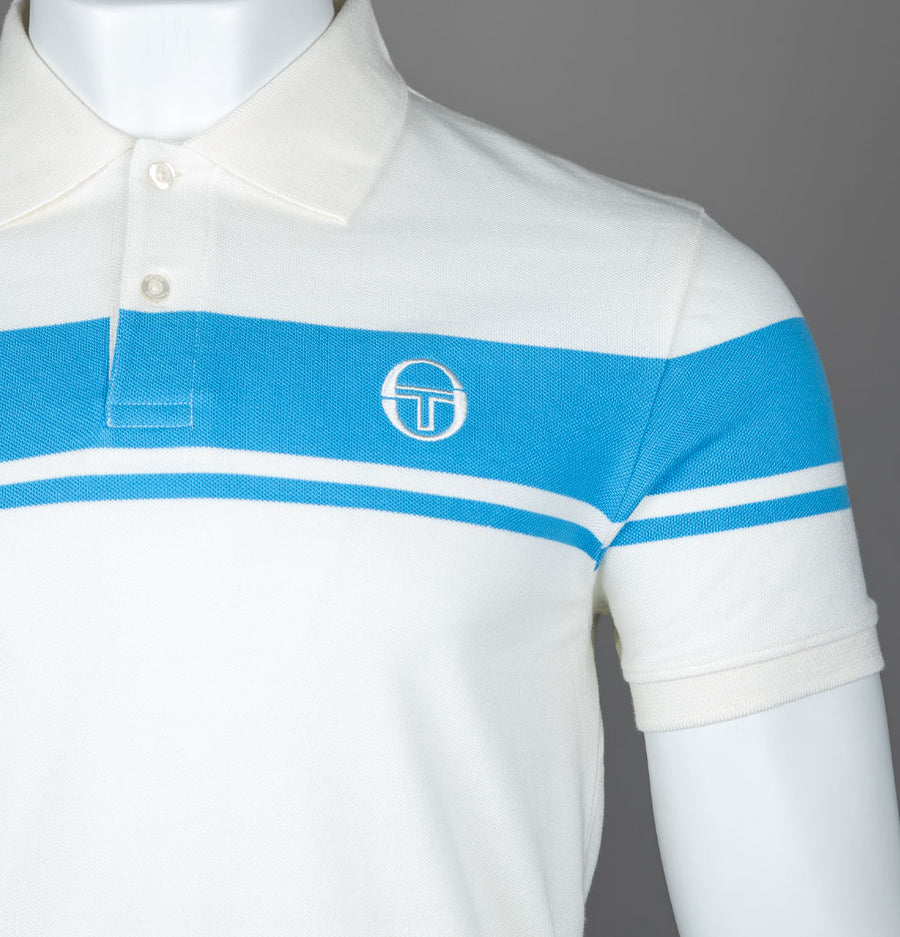 Sergio Tacchini Young Line Polo Shirt Gardenia/Azure Blue