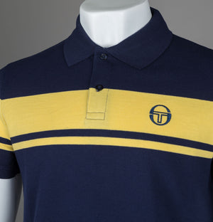 Sergio Tacchini Young Line Polo Shirt Maritime Blue/Lemon Drop