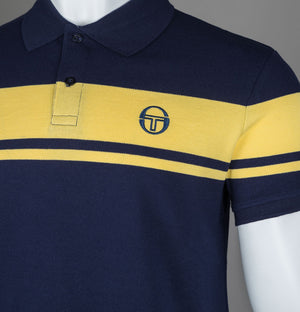 Sergio Tacchini Young Line Polo Shirt Maritime Blue/Lemon Drop