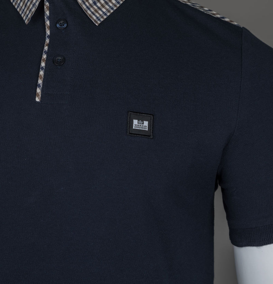 Weekend Offender Costa Polo Shirt Navy/House Check