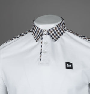 Weekend Offender Costa Polo Shirt White/Mid House Check