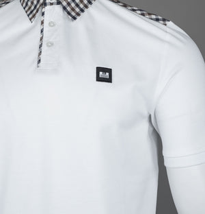 Weekend Offender Costa Polo Shirt White/Mid House Check