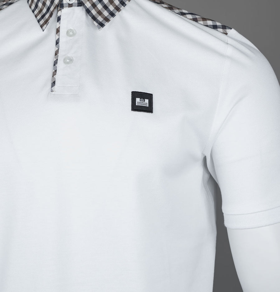 Weekend Offender Costa Polo Shirt White/Mid House Check