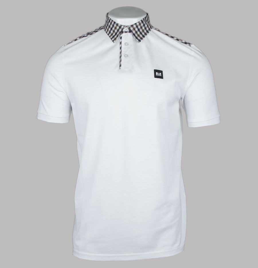 Weekend Offender Costa Polo Shirt White/Mid House Check