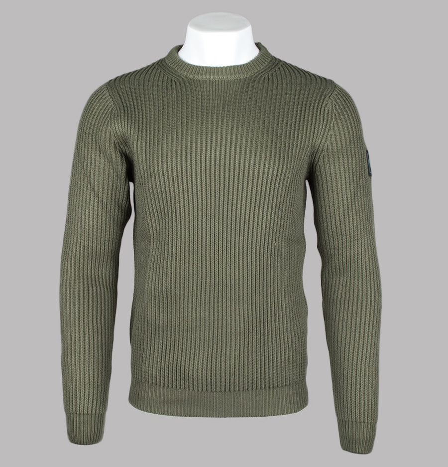 Weekend Offender Couto Knitted Ribbed Sweater Castle Green