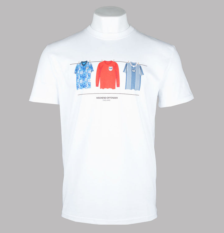 Weekend Offender England Retro Away Football Shirts T-Shirt White