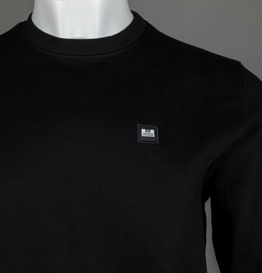 Weekend Offender Ferrer Fleece Back Sweatshirt Black