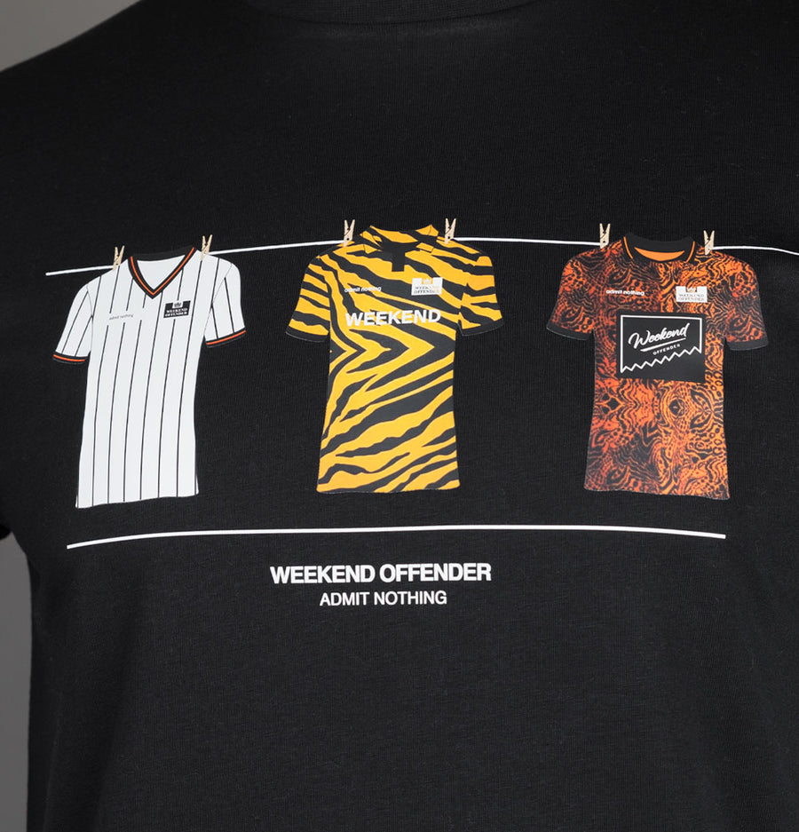 Weekend Offender Hull Retro Football Shirts T-Shirt Black
