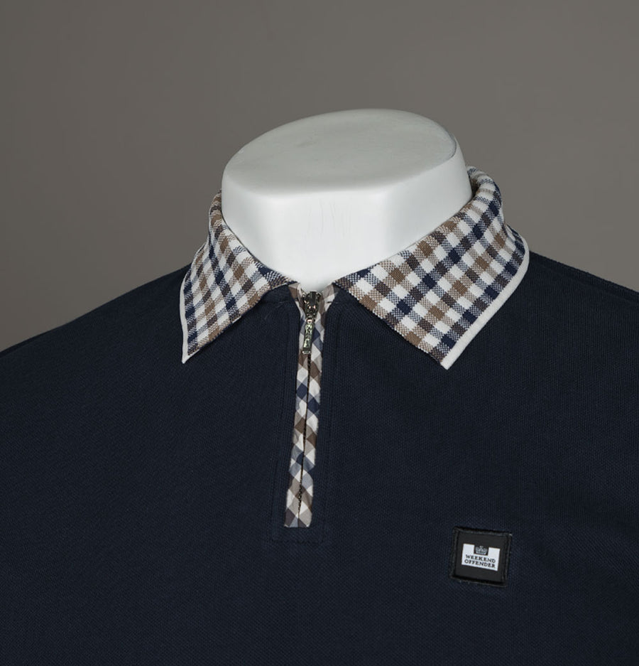 Weekend Offender Lachine Polo Shirt Navy/Mid House Check