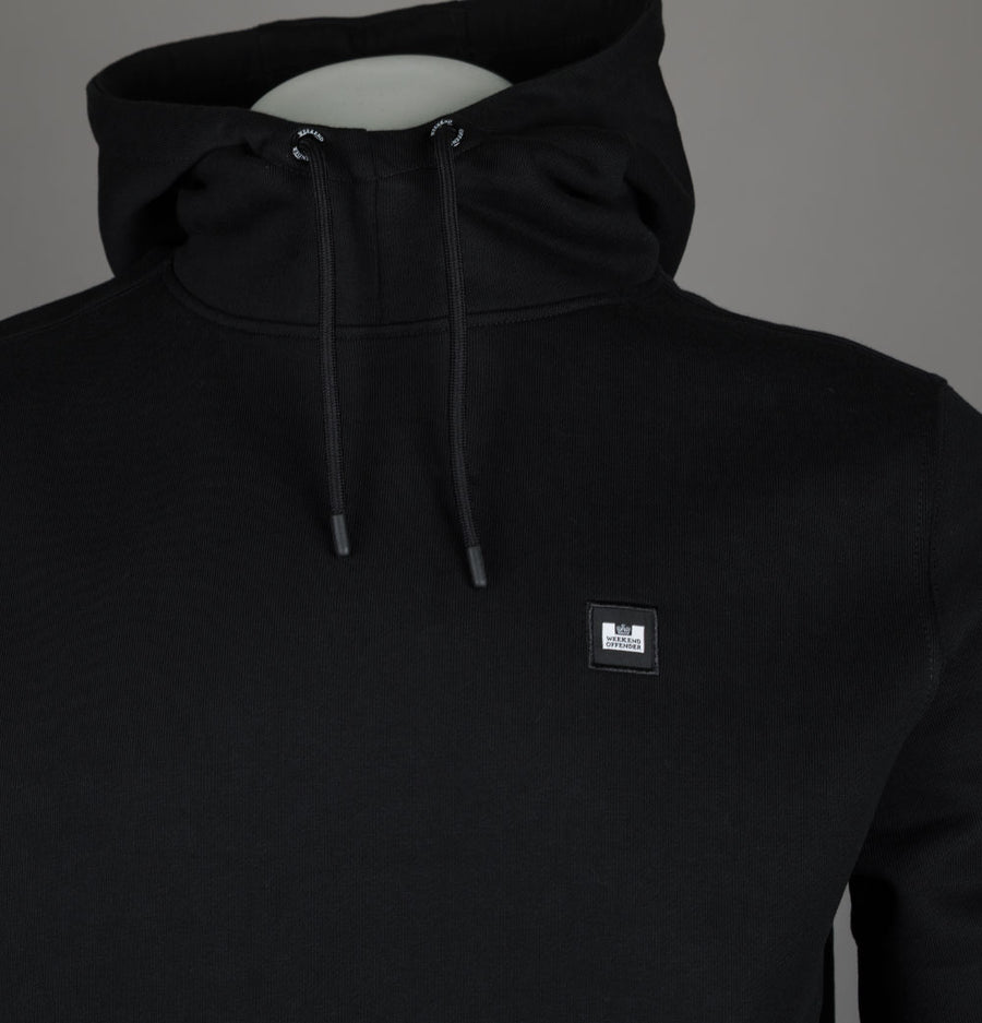 Weekend Offender Ribbe Fleece Back Hoodie Black