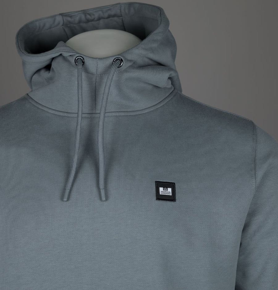 Weekend Offender Ribbe Fleece Back Hoodie Porpoise Grey
