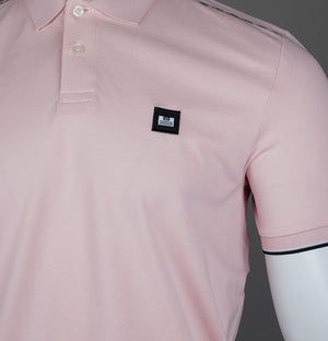 Weekend Offender Sakai Polo Shirt Pale Blush/Mid House Check