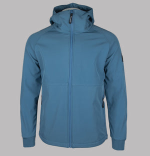 Weekend Offender Stipe Soft Shell Hooded Jacket Baltic Blue