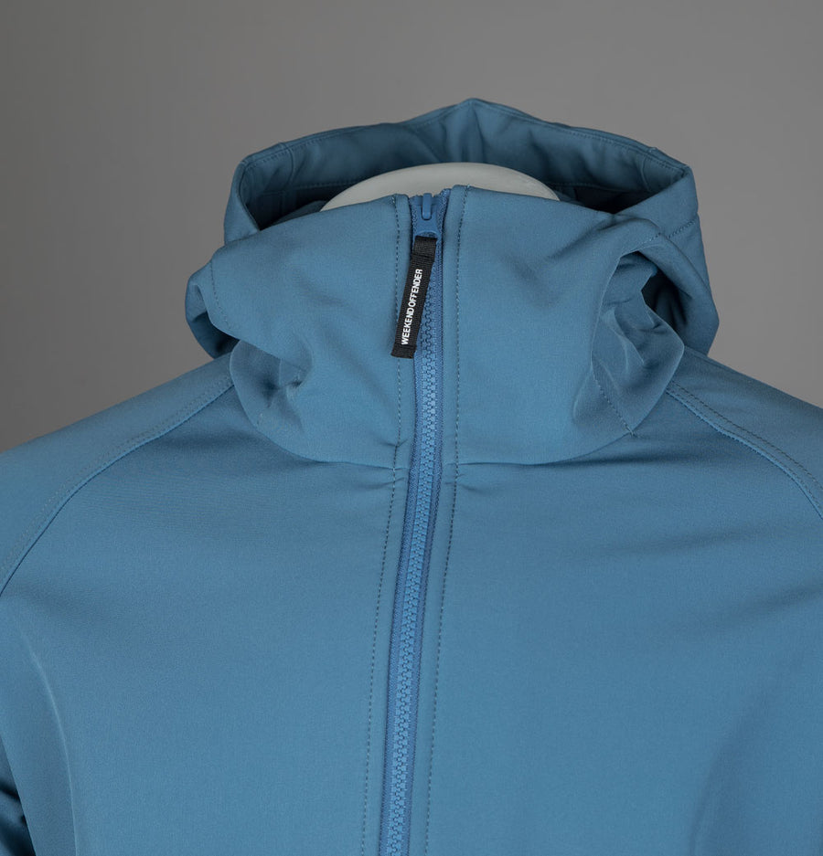 Weekend Offender Stipe Soft Shell Hooded Jacket Baltic Blue