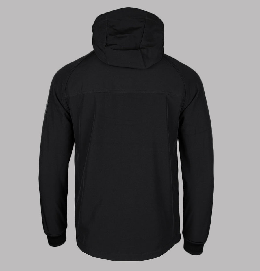 Weekend Offender Stipe Soft Shell Hooded Jacket Black