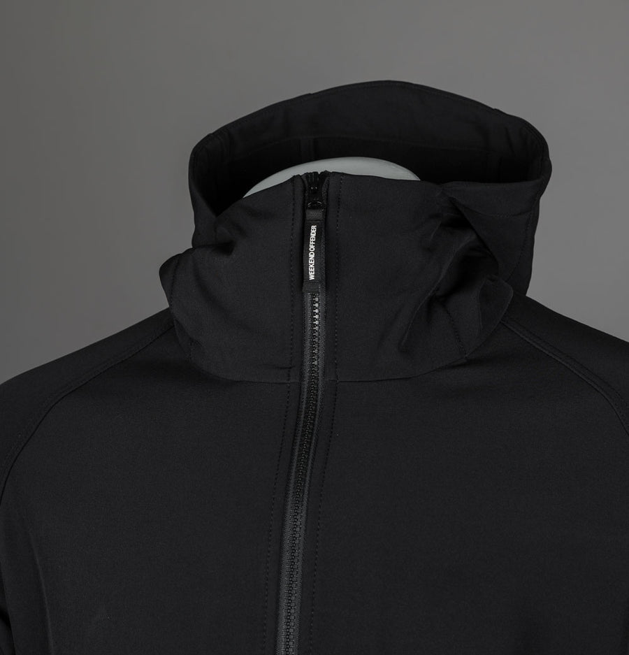 Weekend Offender Stipe Soft Shell Hooded Jacket Black