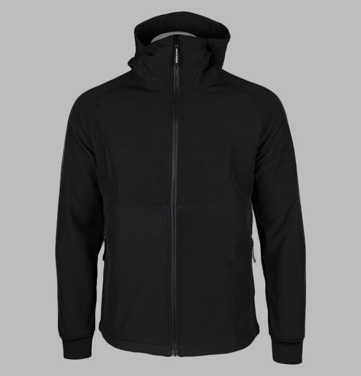 Weekend Offender Stipe Soft Shell Hooded Jacket Black