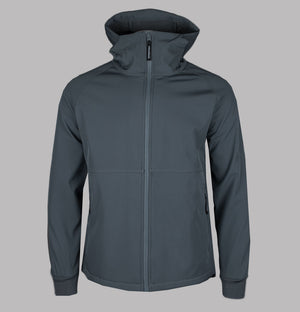 Weekend Offender Stipe Soft Shell Hooded Jacket Zinc