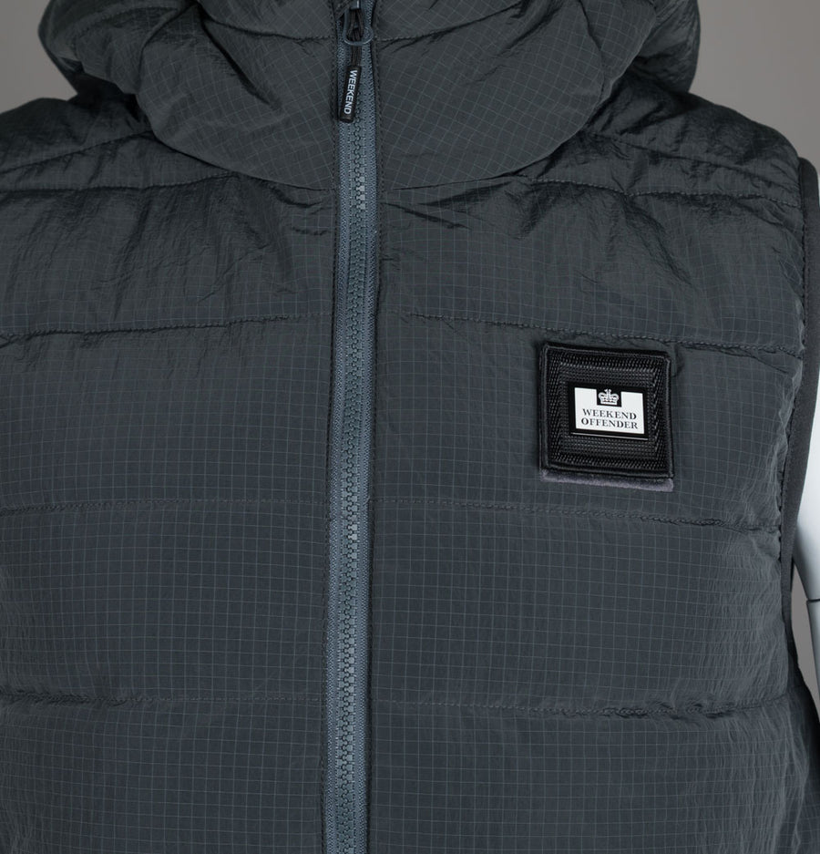 Weekend Offender Toronto Hooded Gilet Cyclone Grey