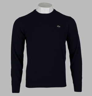 Lacoste High Neck Wool Jersey Sweater Navy