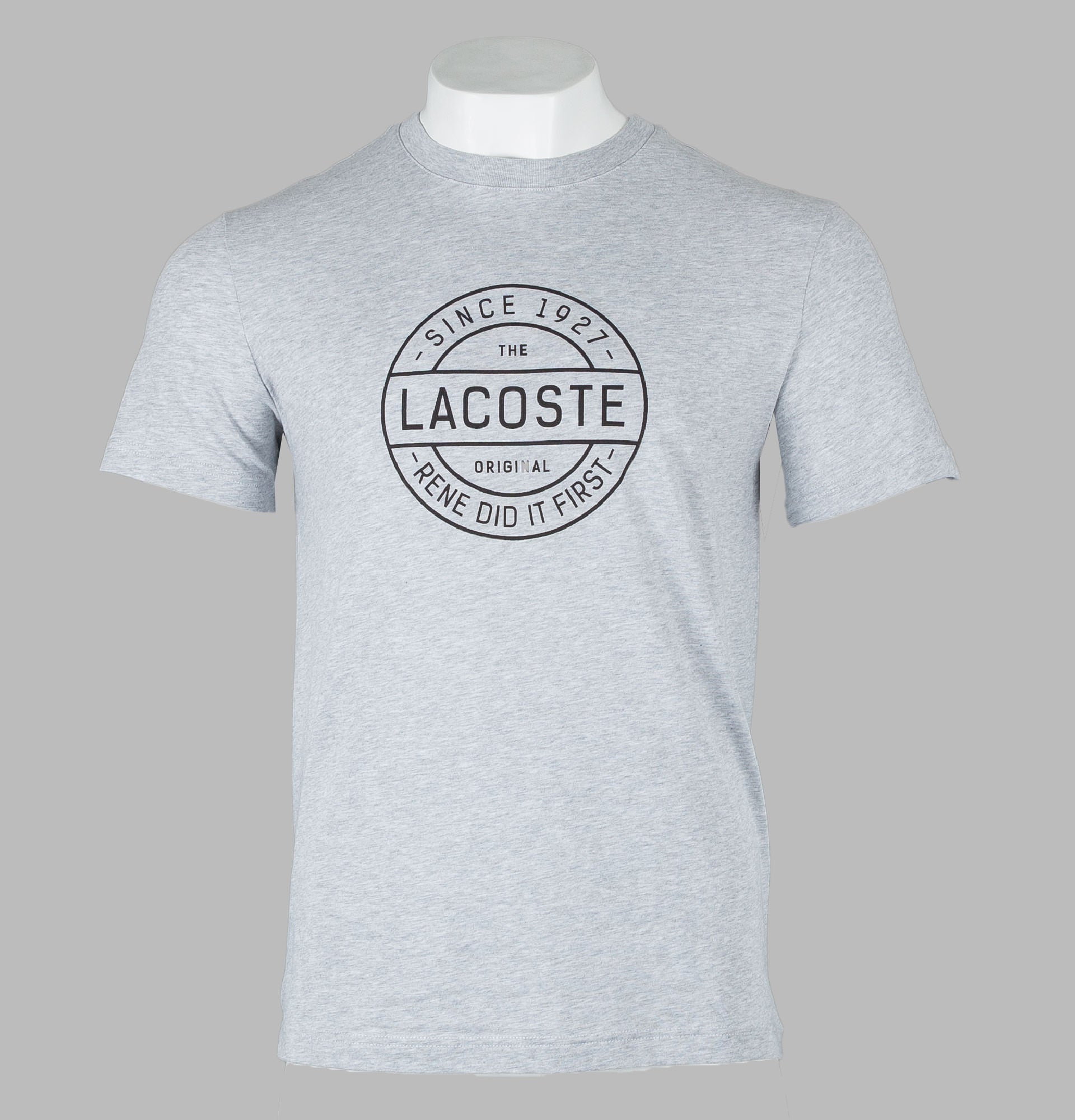 Lacoste Printed Logo T Shirt Light Grey Bronx Clothing