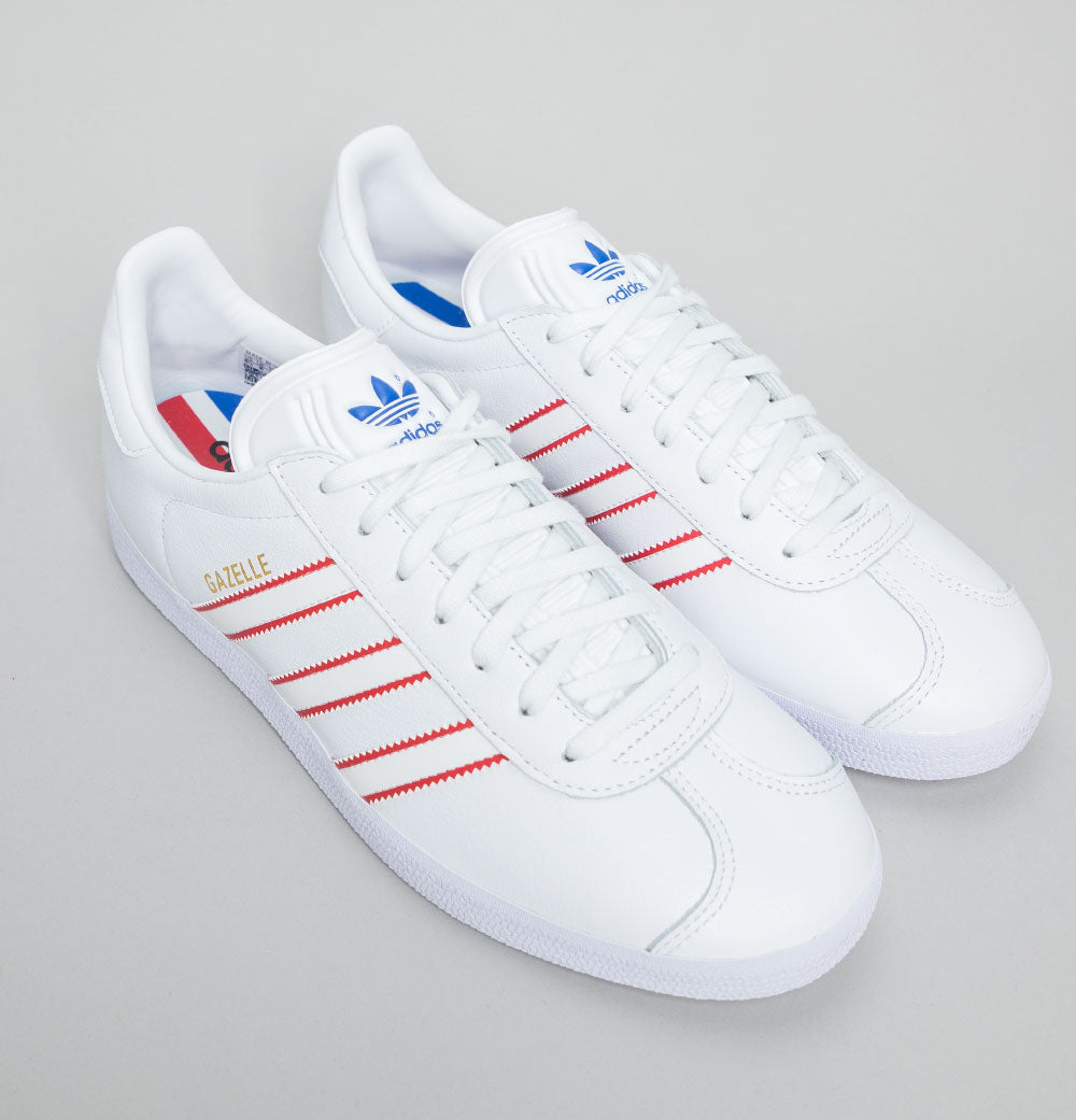 Adidas Gazelle Trainers Future White/Red – Bronx Clothing