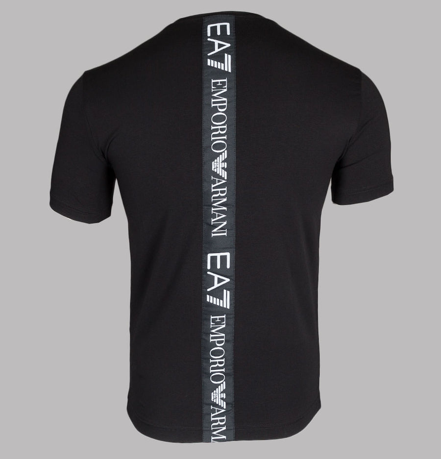 EA7 Back Repeat Logo Taping T-Shirt Black