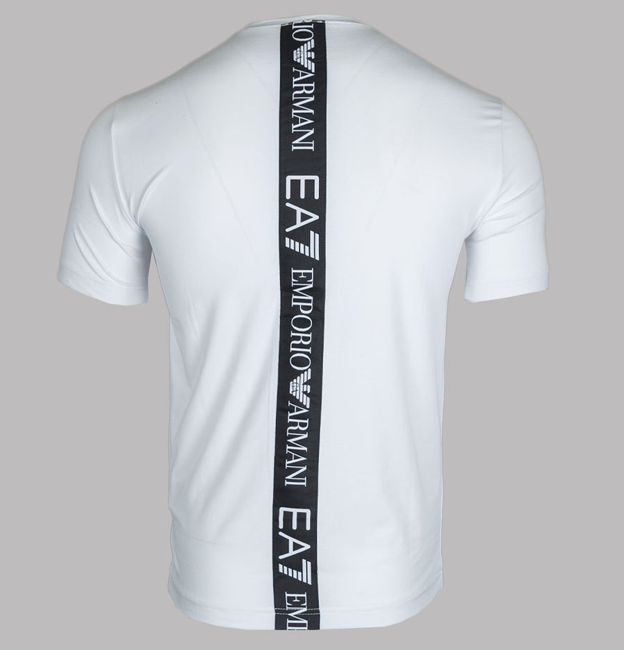 EA7 Back Repeat Logo Taping T-Shirt White