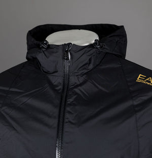 EA7 Core Identity Hooded Bomber Jacket Black Bronx Clothing