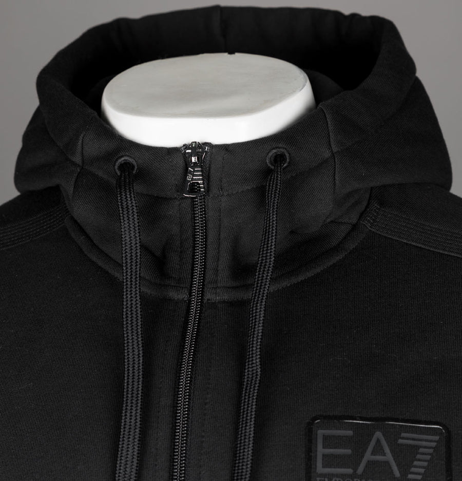 EA7 Core Identity Zip Up Hooded Sweatshirt Black