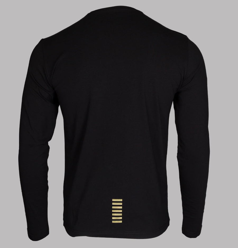 EA7 Core Long Sleeve T-Shirt Black/Gold