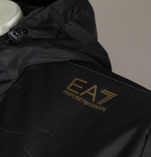 EA7 Core Woven Hooded Bomber Jacket Black/Gold