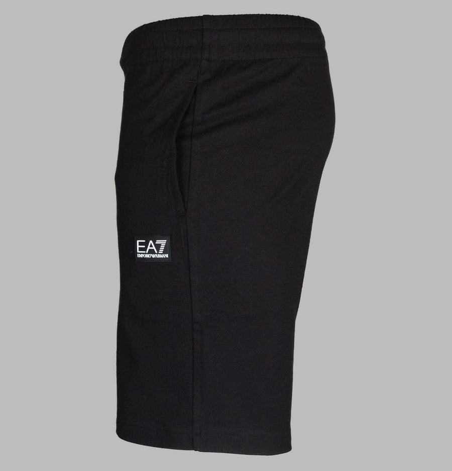 EA7 Rubber Box Logo Jogger Shorts Black