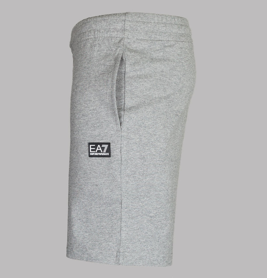 EA7 Rubber Box Logo Jogger Shorts Medium Grey
