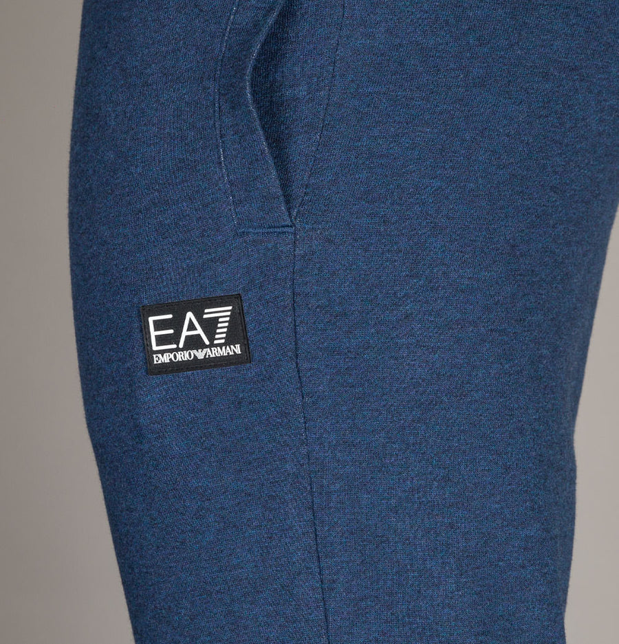 EA7 Rubber Box Logo Joggers Blue Melange