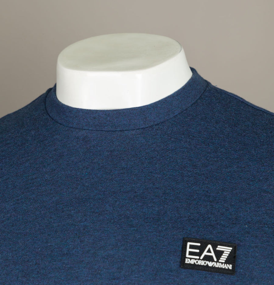 EA7 Rubber Box Logo Sweatshirt Blue Melange