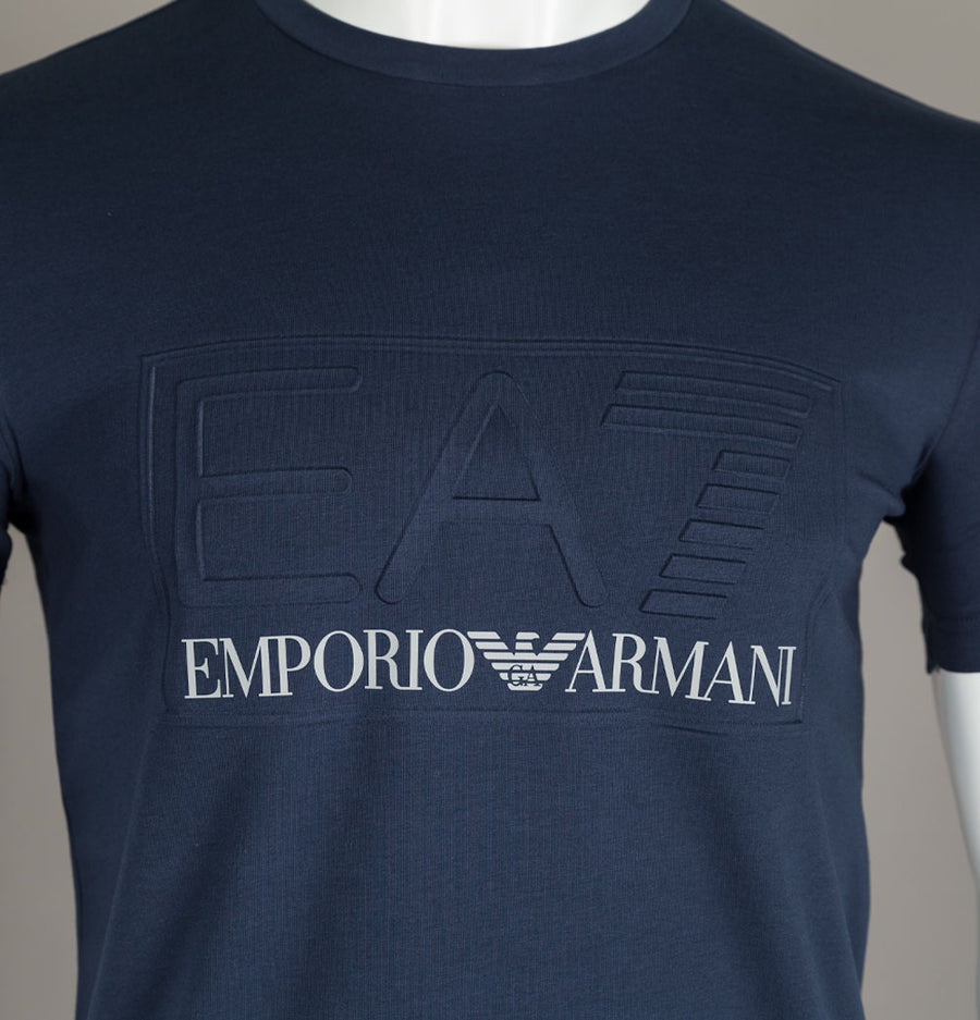 EA7 Bold Raised Logo T-Shirt Navy