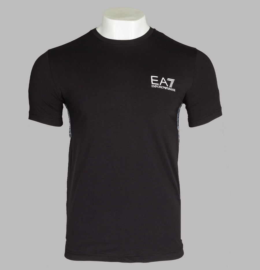 EA7 Side Taping Logo T-Shirt Black