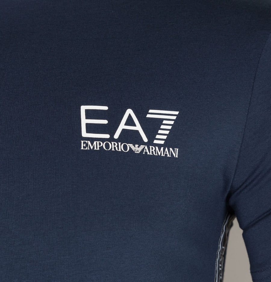 EA7 Side Taping Logo T-Shirt Navy