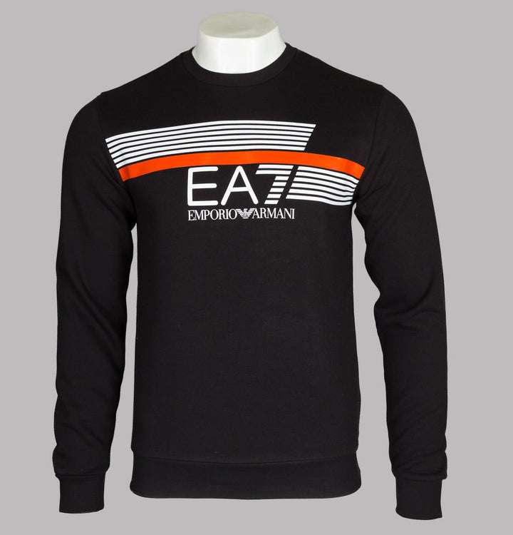 EA7 Stripe Lines Logo Sweatshirt Black