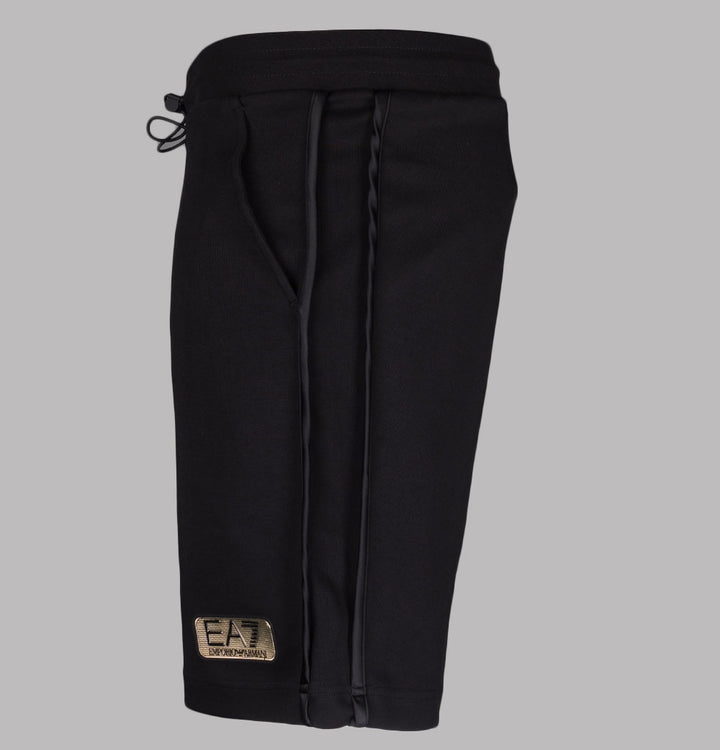 EA7 Gold Logo Bermuda Shorts Black