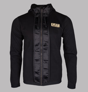 EA7 Gold Logo Hooded Track Top Black