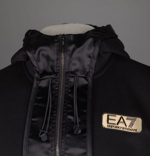 EA7 Gold Logo Hooded Track Top Black