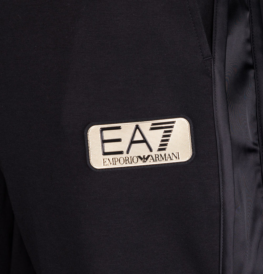 EA7 Gold Logo Joggers Black