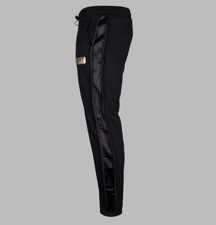 EA7 Gold Logo Joggers Black