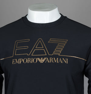EA7 Gold Logo Poly Tech Sweatshirt Black