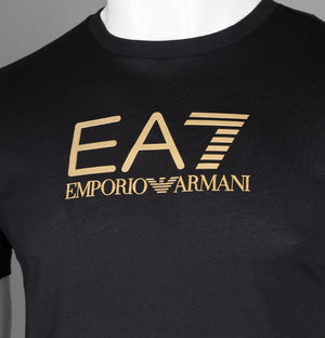 EA7 Gold Logo T-Shirt Black/Gold