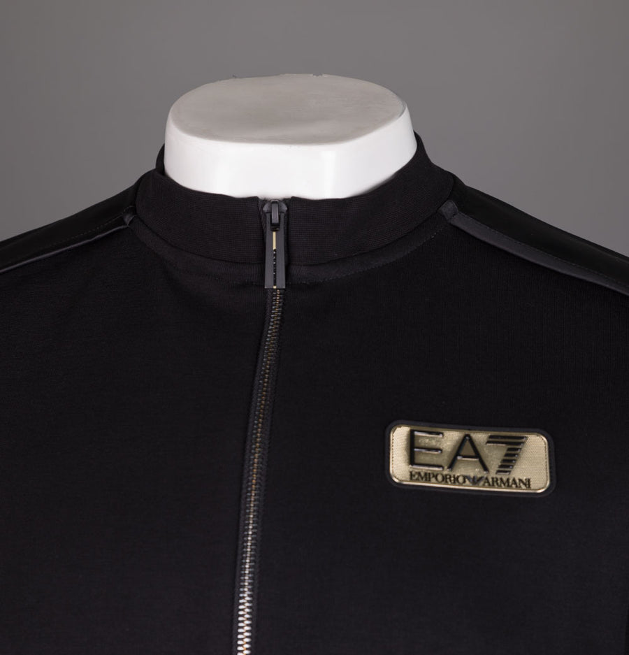 EA7 Gold Logo Track Top Black