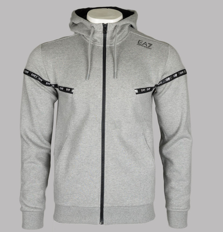 EA7 Logo Series Hooded Sweatshirt Medium Grey